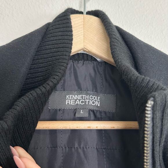 Kenneth Cole Reaction Wool Coat Black Men's Size Large - Picture 3 of 5